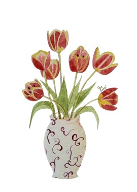 Tulpen aus Naturfarben: Kreuzdornbeere, Berberitze und Brombeere